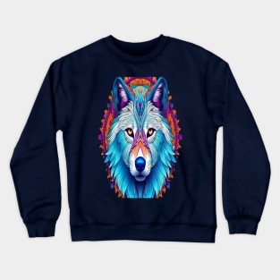 Wolf Mandala Animal Ilustration Crewneck Sweatshirt